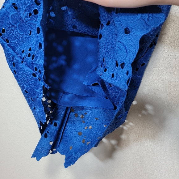 Diane von Furstenberg DVF blue floral lace open back dress - Picture 7 of 14